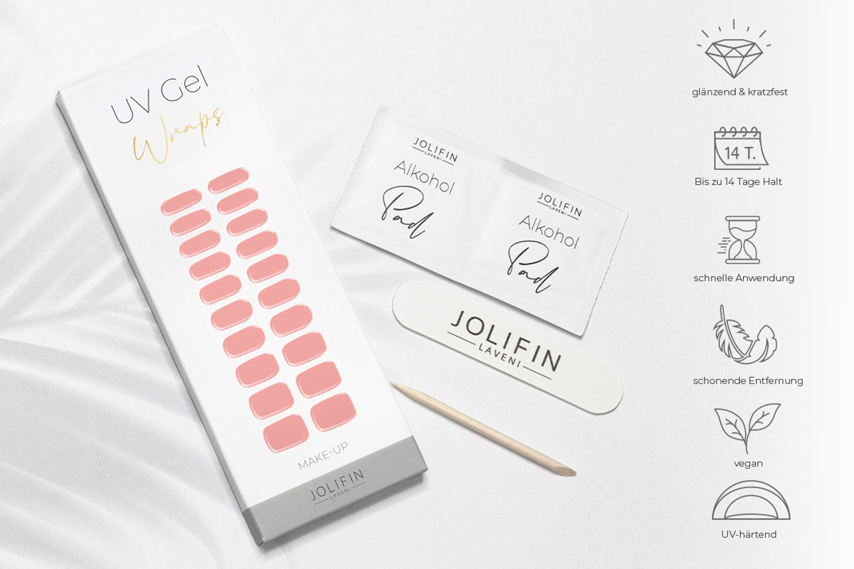 Jolifin LAVENI UV gel wraps - make-up 