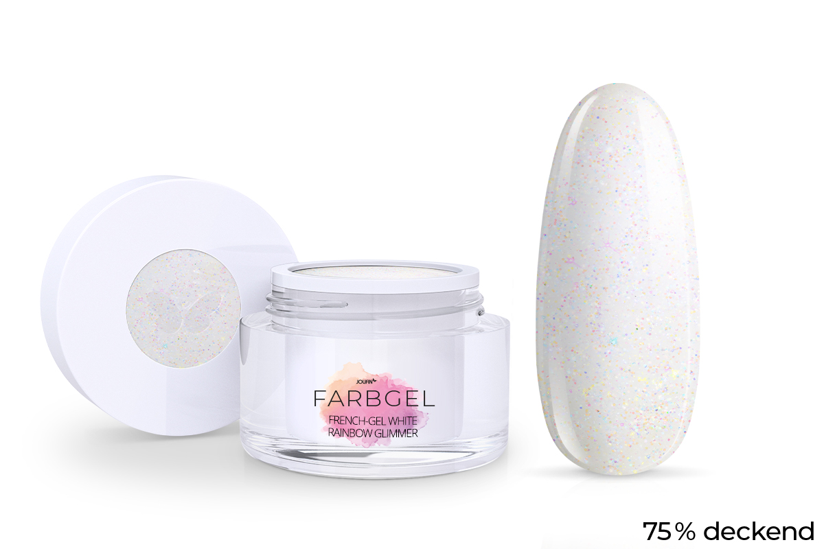 Jolifin Farbgel French-Gel white rainbow Glimmer 5ml