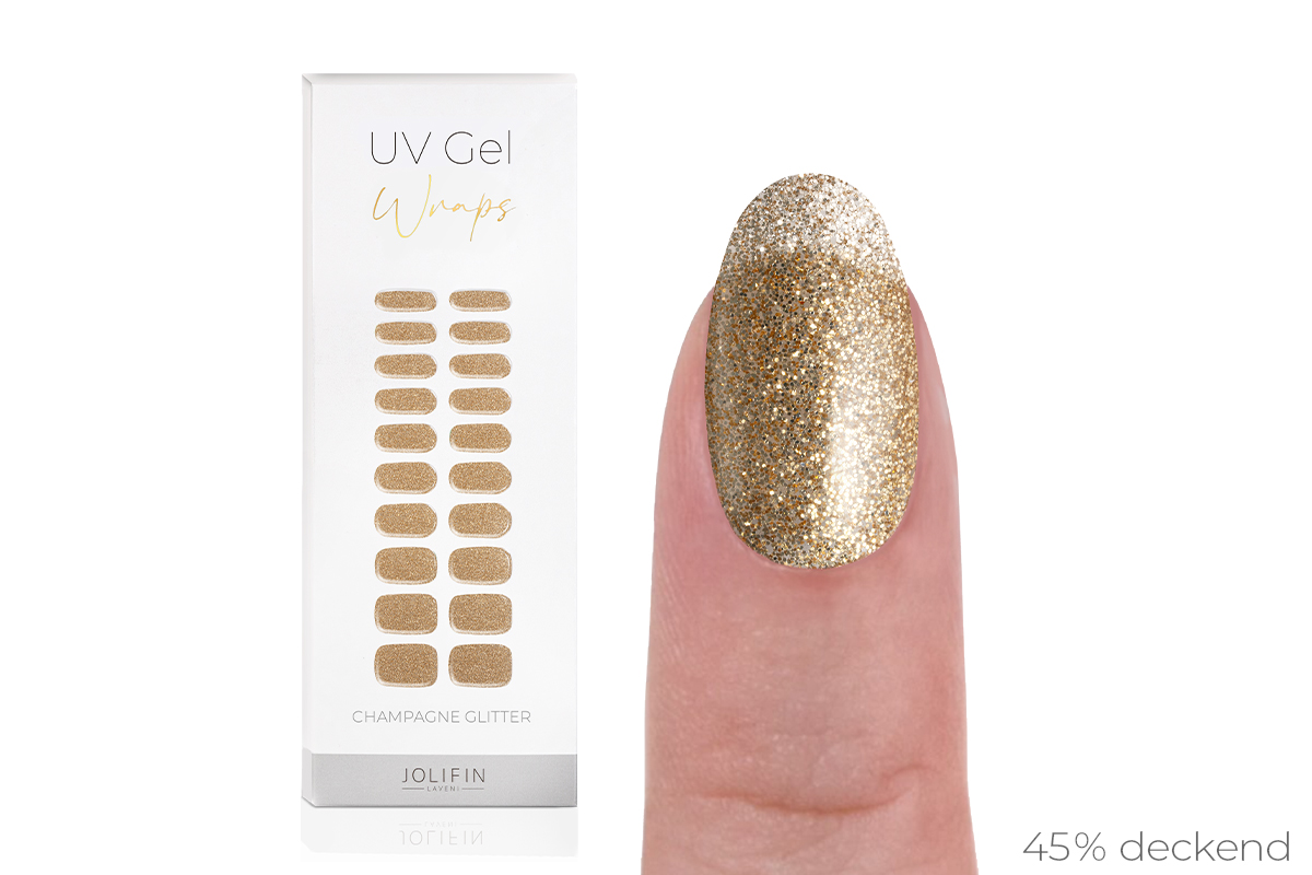 Jolifin LAVENI UV Gel-Wraps - champagne Glitter