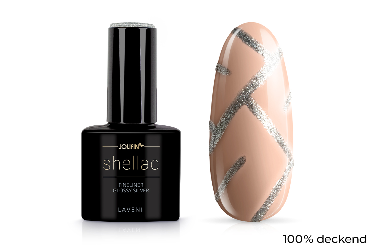 Jolifin LAVENI Shellac Fineliner - glossy silver 10ml