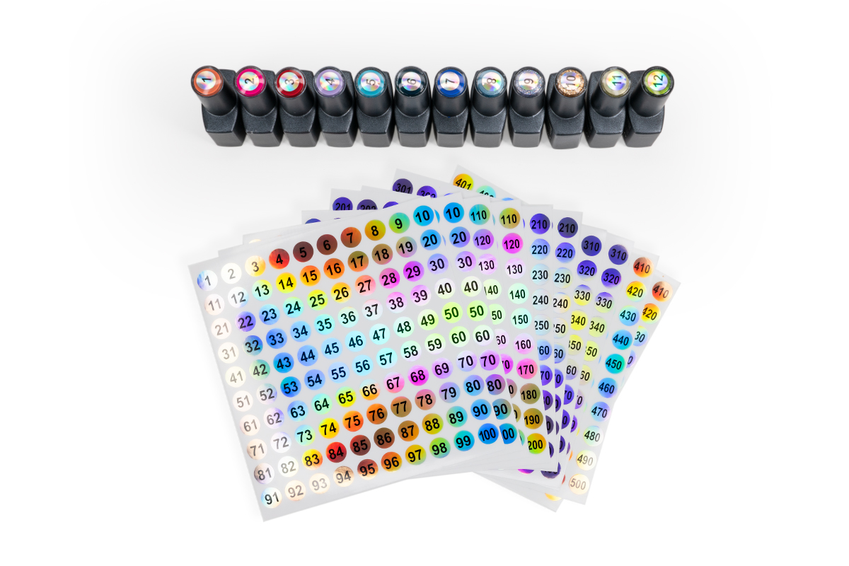 Jolifin Zahlen Sticker - 1.000 Aufkleber Nr. 1-500 zur Sortierung