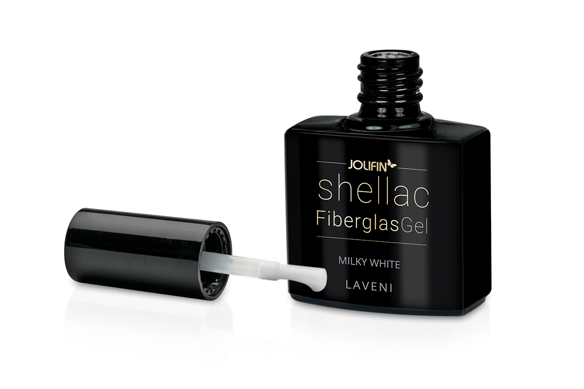 Jolifin LAVENI Shellac FiberglasGel - milky white 10ml