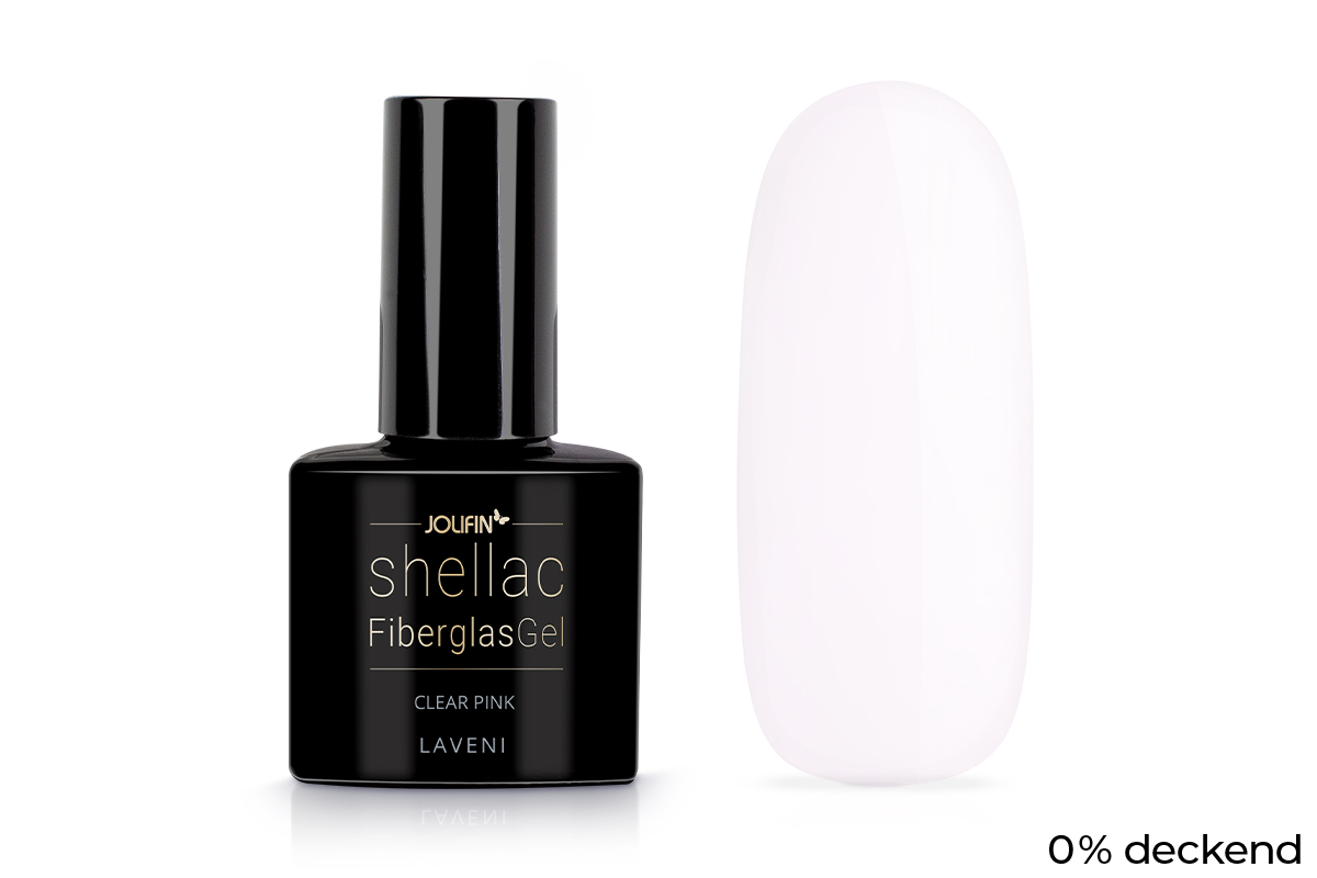 Jolifin LAVENI Shellac FibreglassGel - clear pink 10ml 