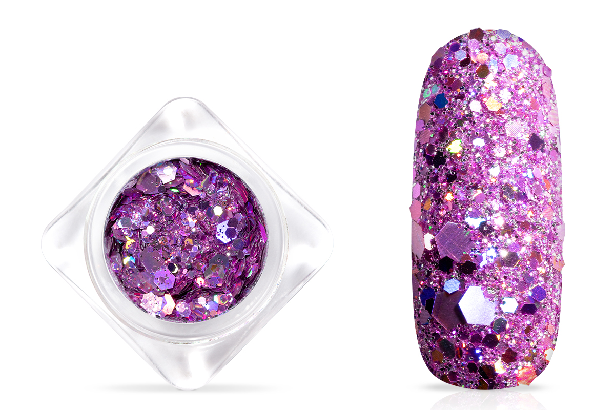 Jolifin Hexagon Glittermix - hologram lavender