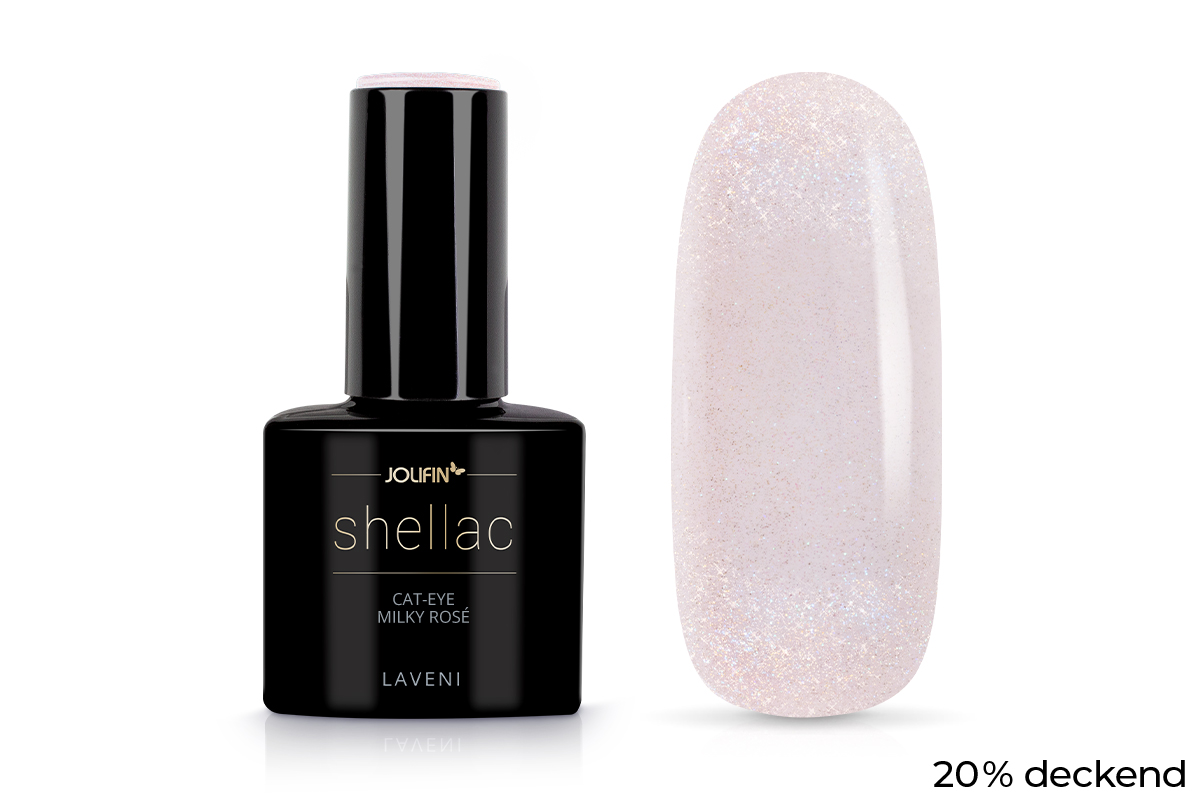Jolifin LAVENI Shellac - Cat-Eye milky rosé 10ml