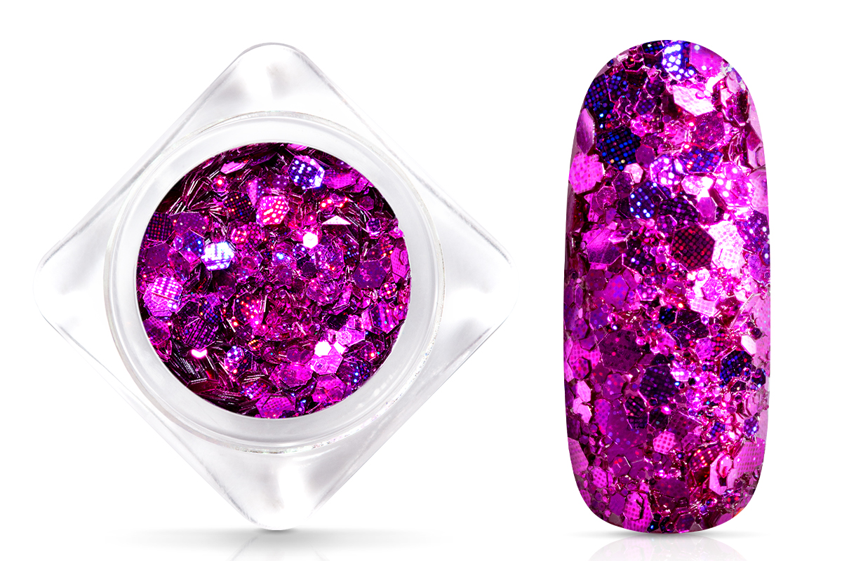 Jolifin Hexagon Glittermix - hypnotic magenta