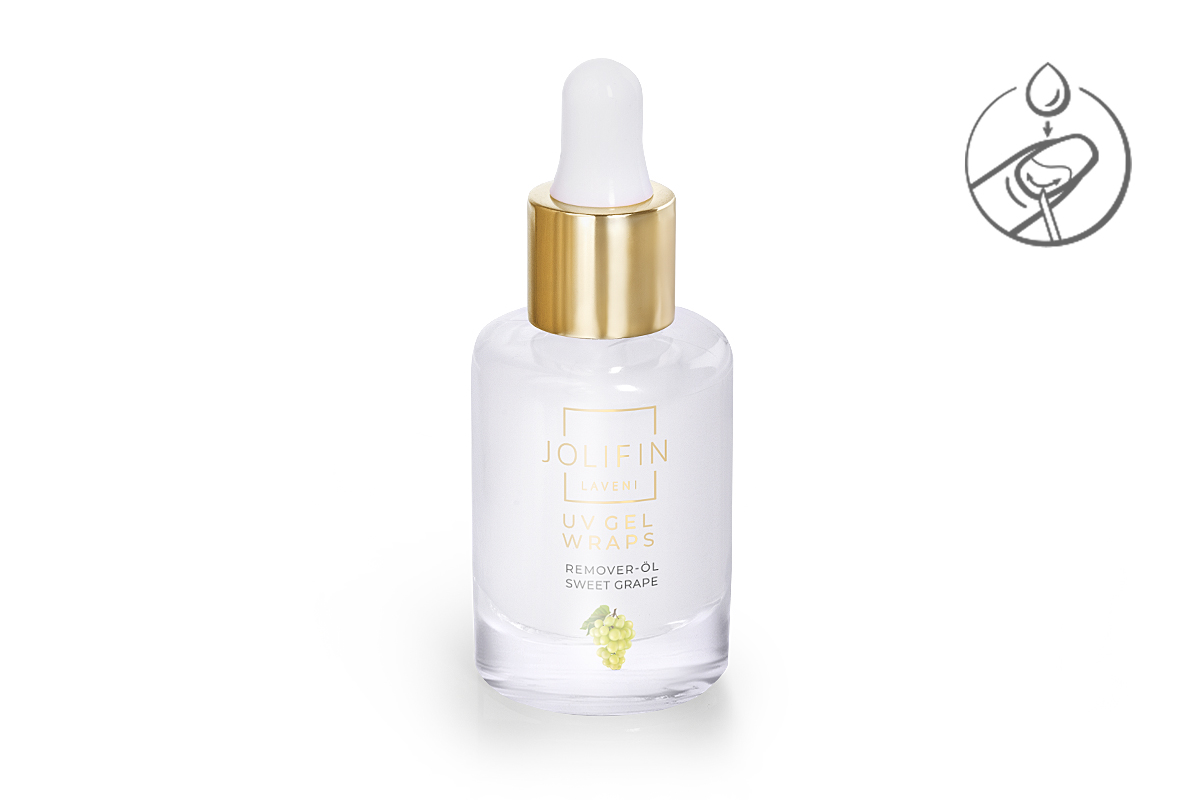 Jolifin LAVENI UV Gel Wraps - Remover Oil sweet grape 10ml