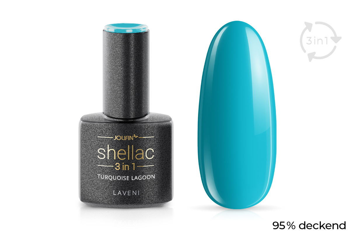 Jolifin LAVENI 3in1 Shellac - turquoise lagoon 10ml