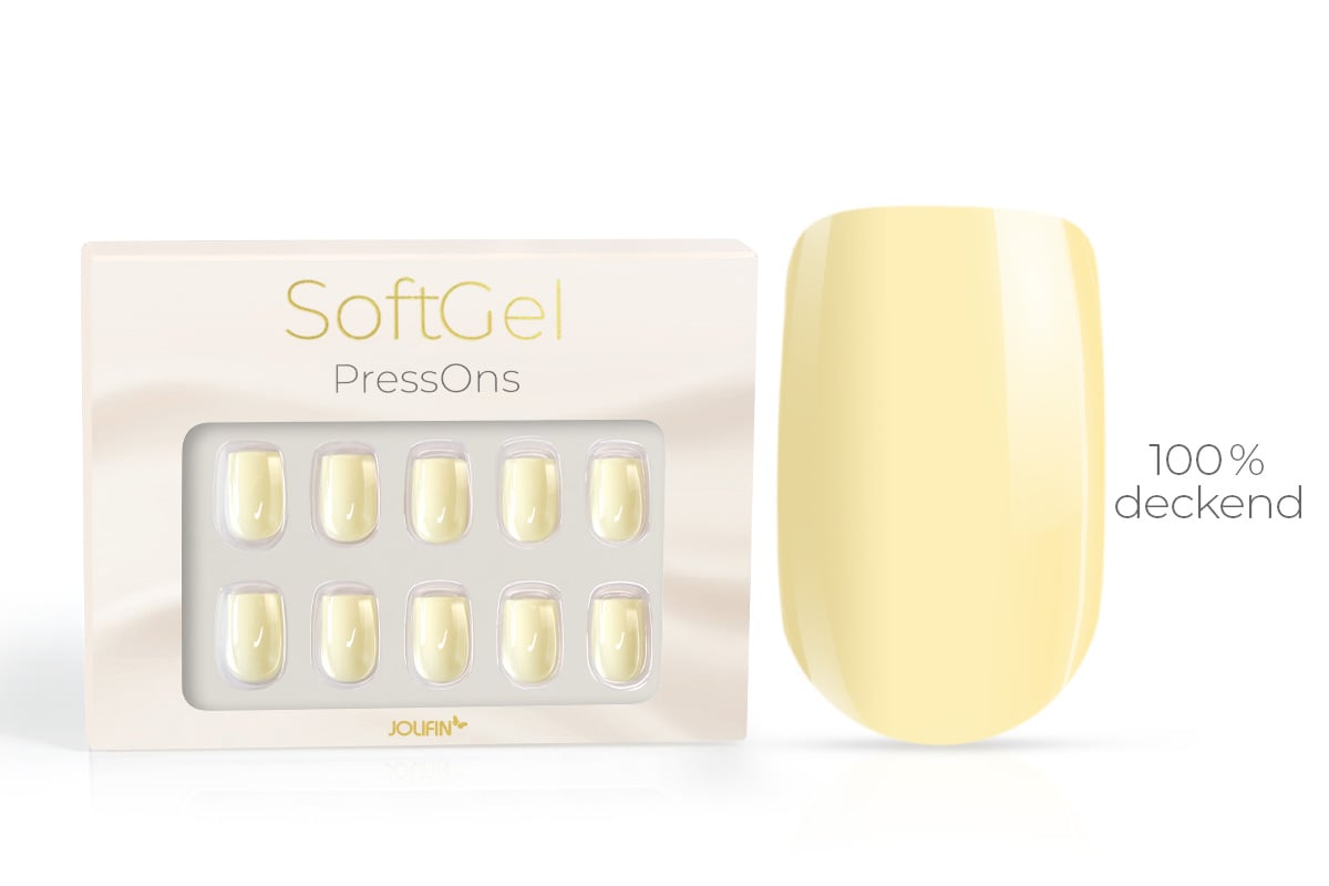 Jolifin SoftGel PressOns - short square - buttercup yellow