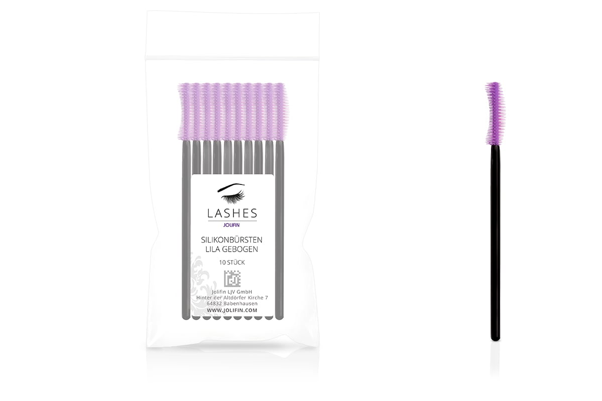 Jolifin Lashes - Silicone brushes purple curved - 10 pieces