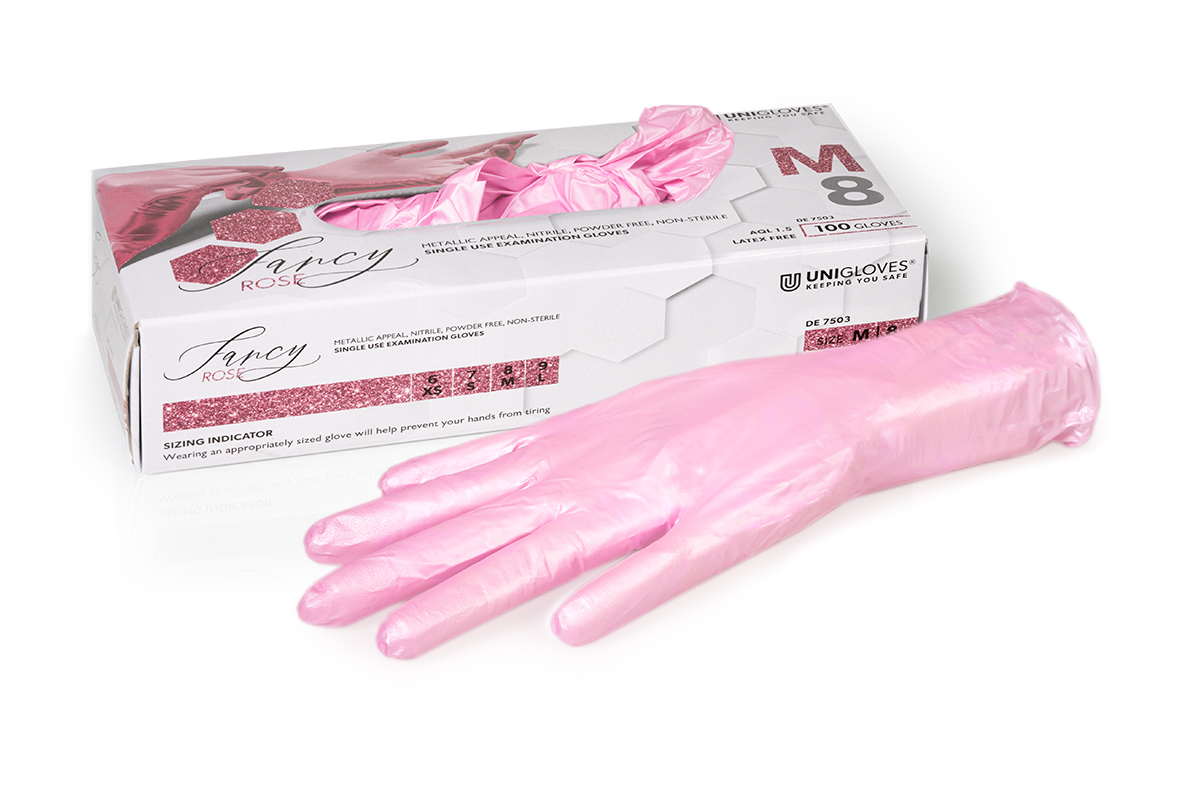 Nitrile gloves Rosé Pearly size M