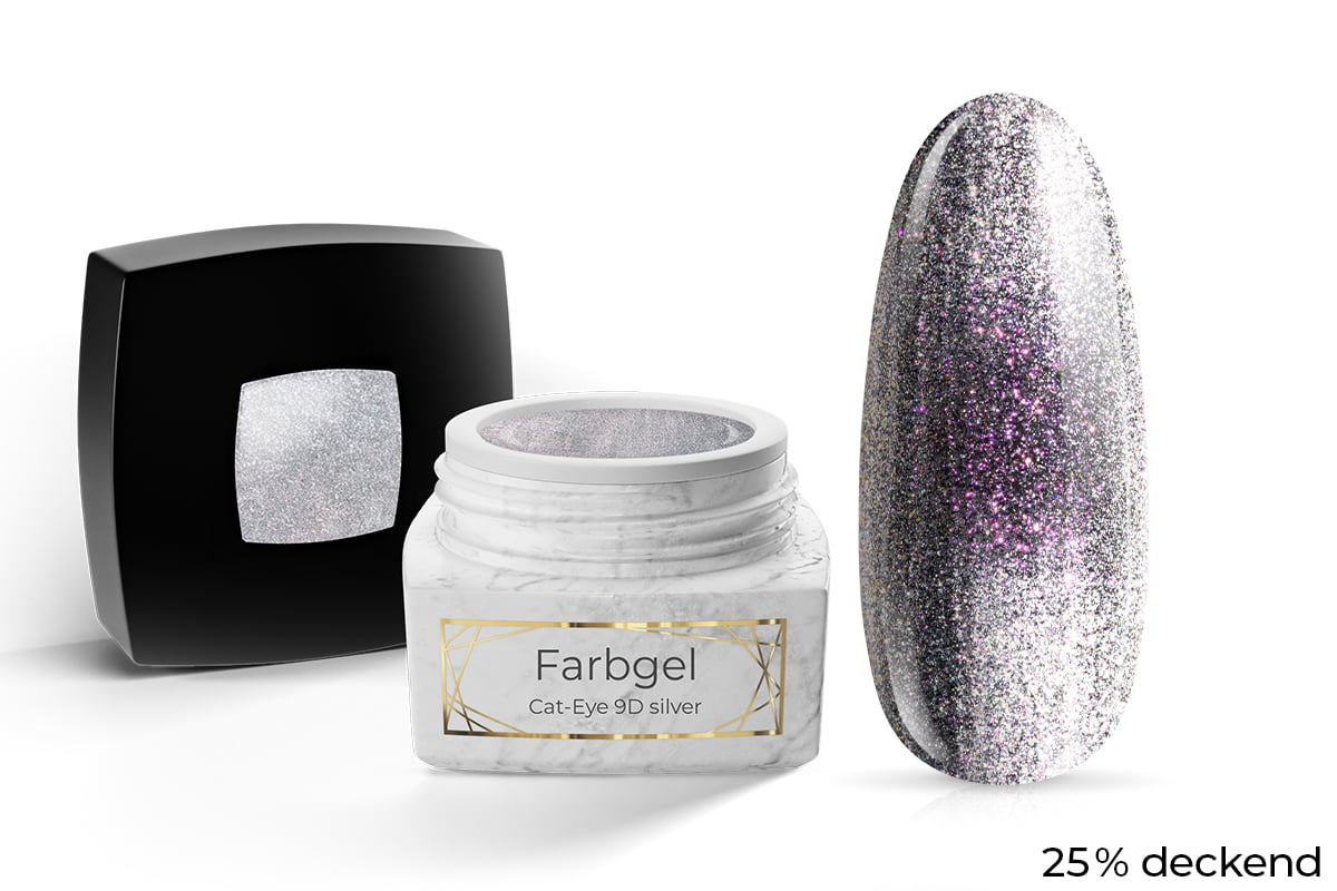 Jolifin LAVENI PRO Farbgel - Cat-Eye 9D silver 5ml