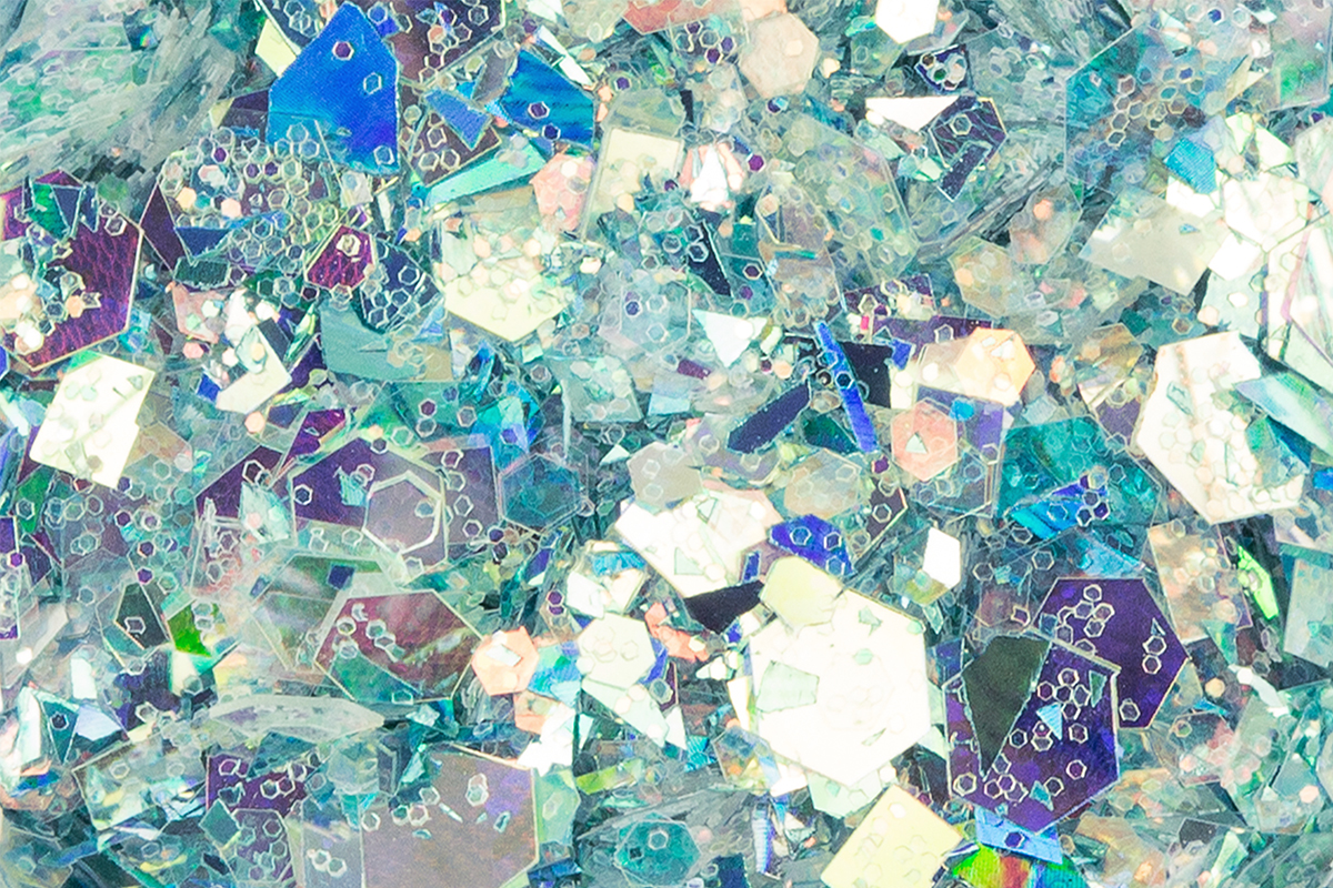 Jolifin Hexagon Glittermix silver-turquoise