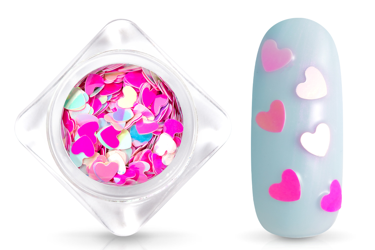 Jolifin Glitter Inlay - pink hearts