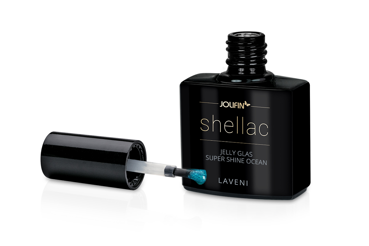 Jolifin LAVENI Shellac - Jelly Glas super shine ocean 10ml