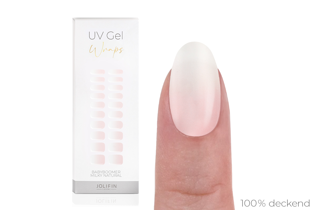 Jolifin LAVENI UV Gel-Wraps - Babyboomer milky natural
