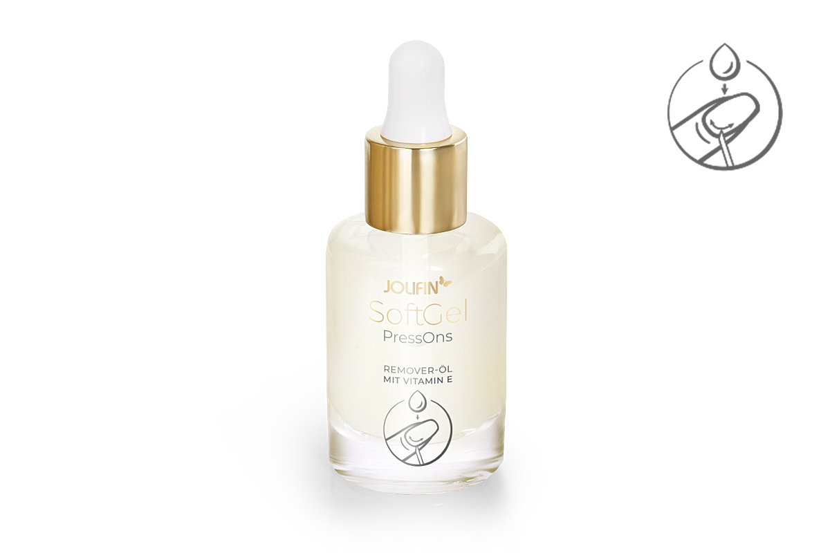 Jolifin SoftGel PressOns - Remover-Öl mit Vitamin E 10ml