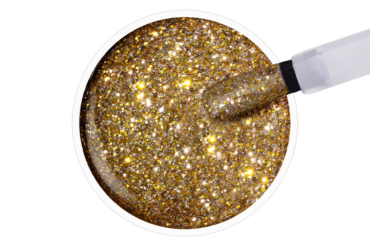 Jolifin LAVENI Shellac - sparkling gold 10ml
