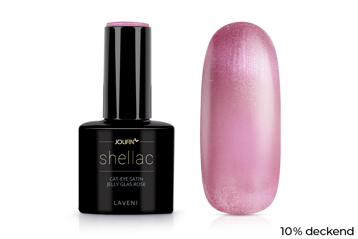 Jolifin LAVENI Shellac - Cat-Eye Satin Jelly Glas rose 10ml