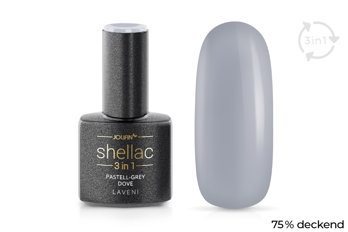Jolifin LAVENI 3in1 Shellac - pastel-grey dove 10ml
