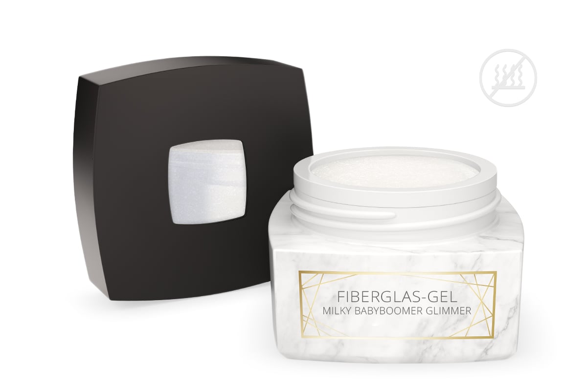 Jolifin LAVENI PRO - fibreglass gel milky babyboomer glimmer 30ml