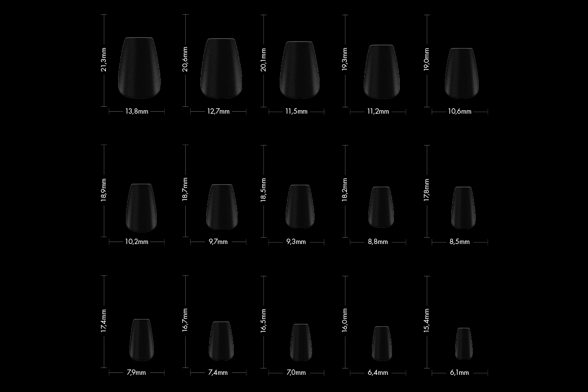 Jolifin 150er Tipbox Press-On Coffin - short mattiert