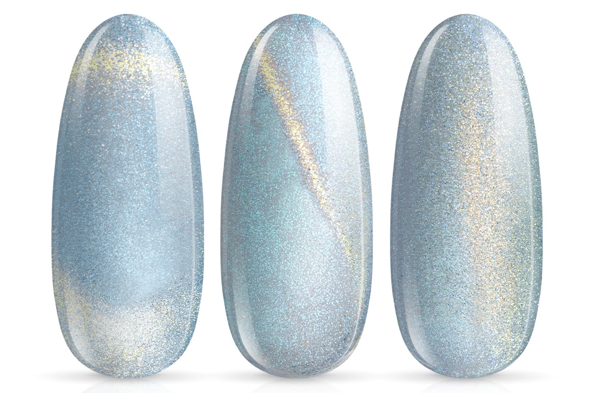 Jolifin LAVENI Shellac - Cat-Eye aurora pearl blue 10ml