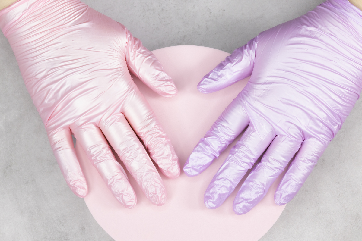 Nitrile gloves Rosé Pearly size XS