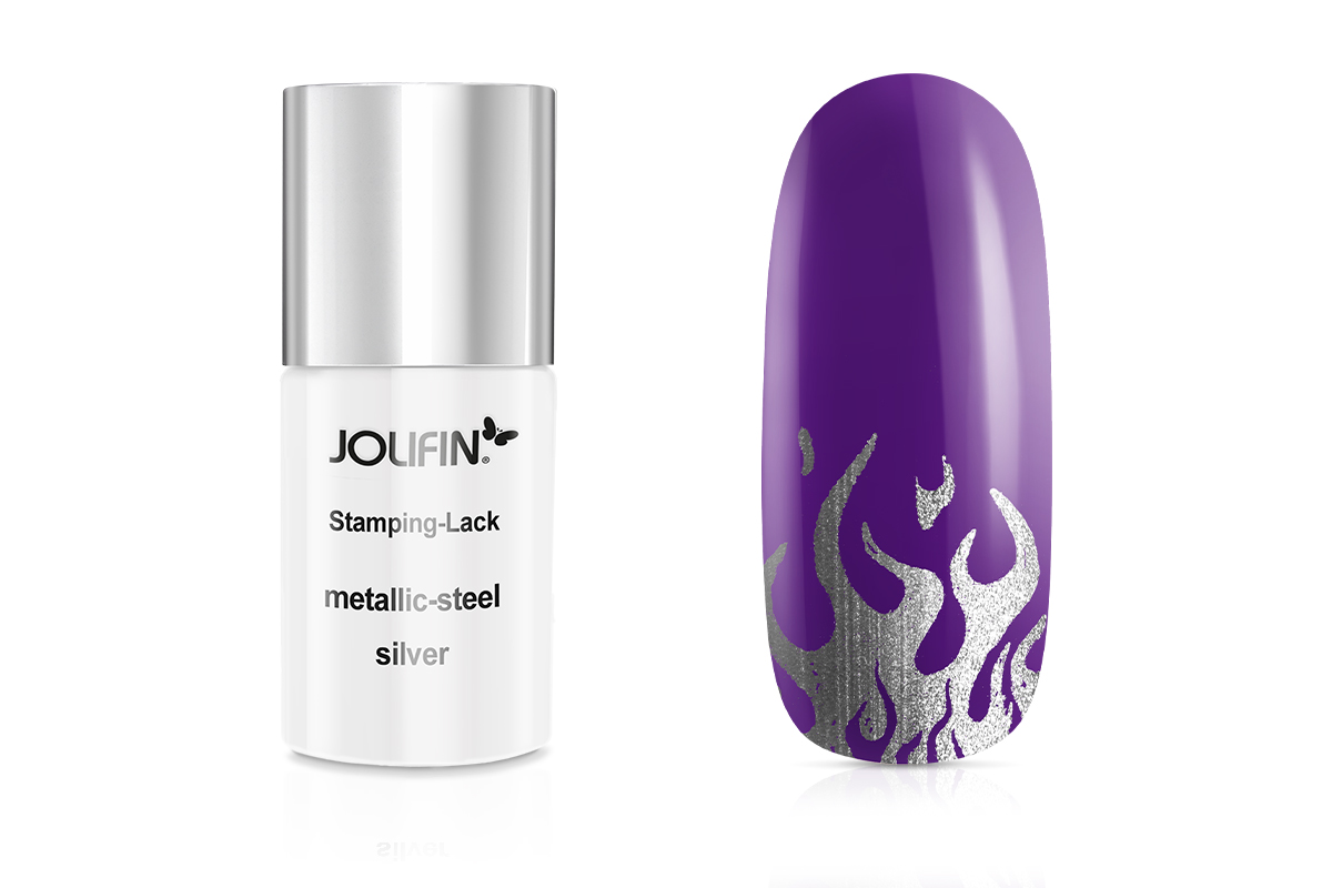 Jolifin Stamping Lacquer - metallic-steel silver 11ml
