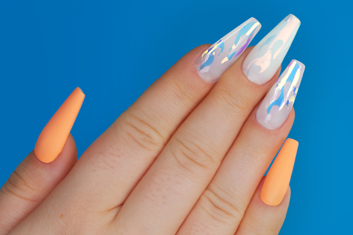 Jolifin Hologram Sticker - Flame gold chrome