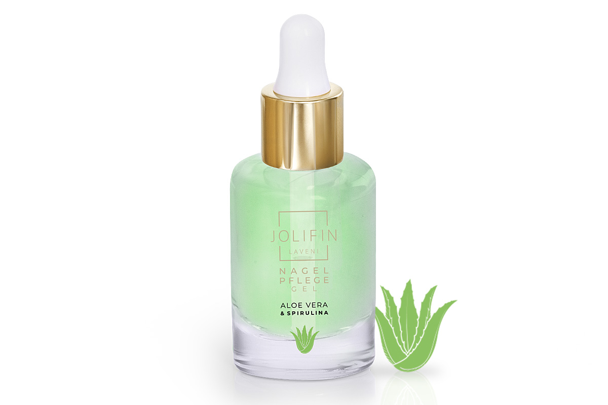 Jolifin LAVENI Nail Care Gel - Aloe Vera & Spirulina 10ml 