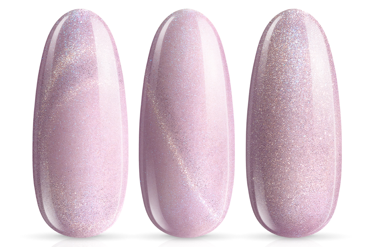 Jolifin LAVENI Shellac - 9D Cat-Eye pearly pink & white 10ml