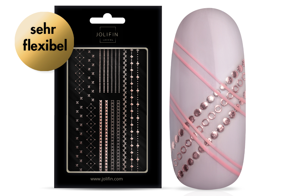 Jolifin LAVENI XL Sticker - Stripes rose-gold No. 3