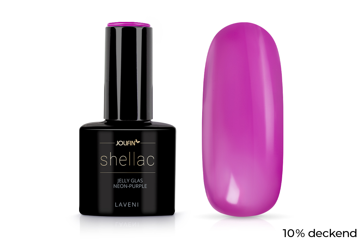 Jolifin LAVENI Shellac - Jelly Glas neon-purple 10ml