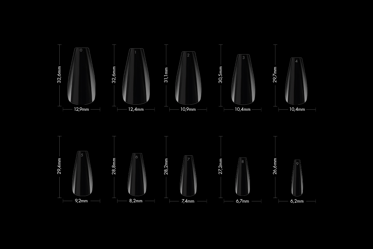 Jolifin 100 tip box Press-On Ballerina long