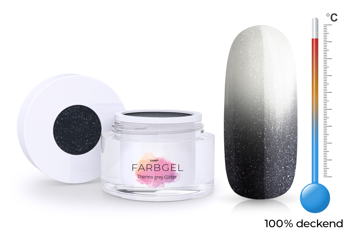 Jolifin Thermo colour gel grey glitter 5ml
