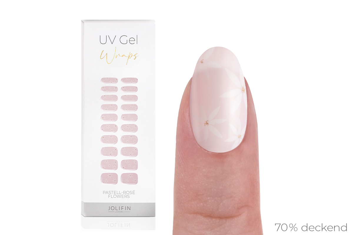 Jolifin LAVENI UV Gel Wraps - pastel-rosé flowers