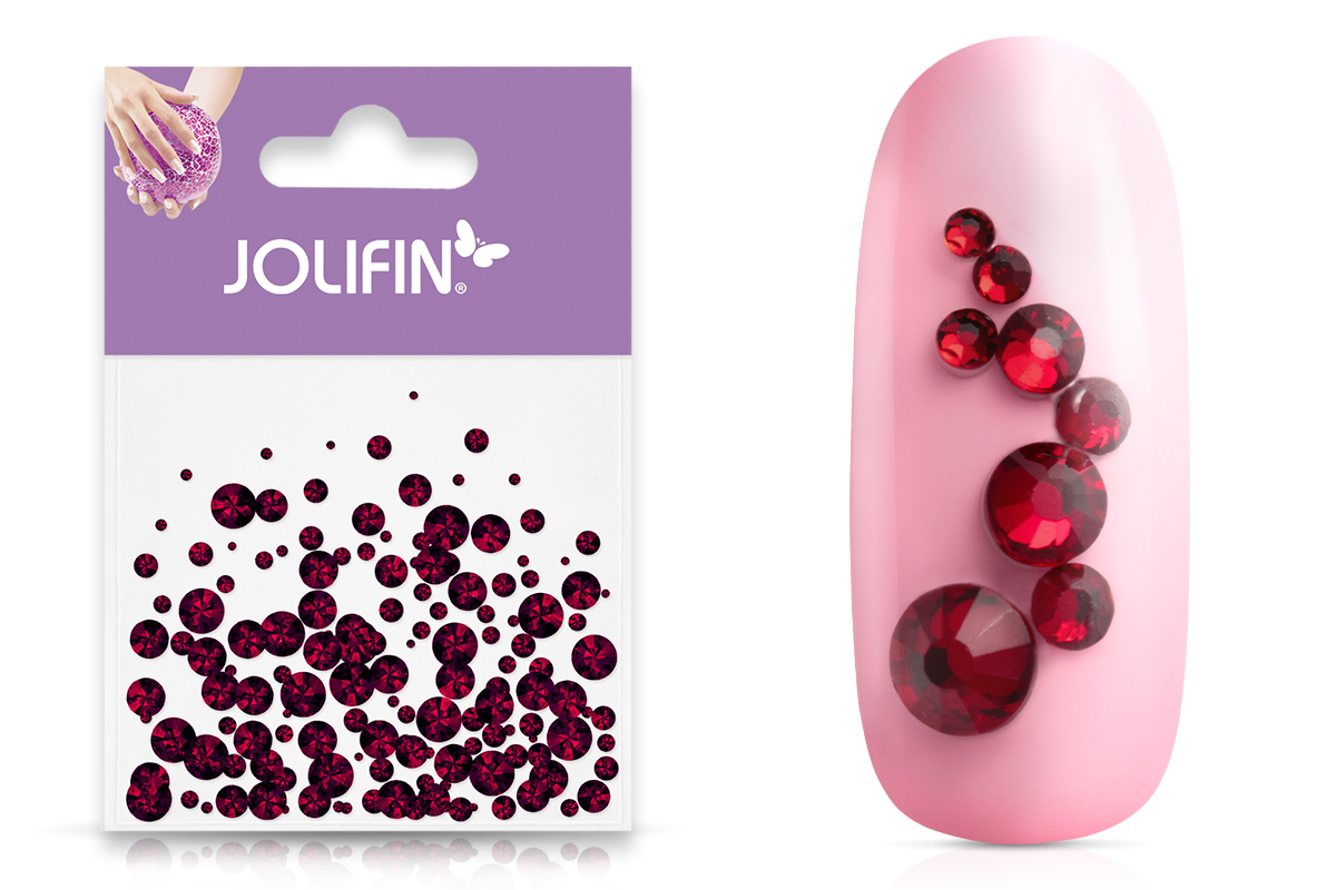 Jolifin Rhinestones 500 pcs - bordeaux Mix