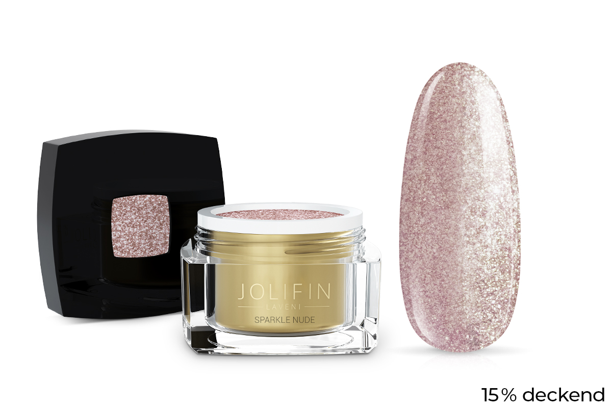 Jolifin LAVENI Farbgel - sparkle nude 5ml