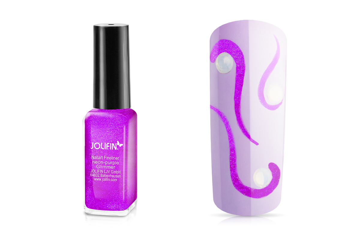 Jolifin Nail Art Fineliner neon purple glimmer 10ml