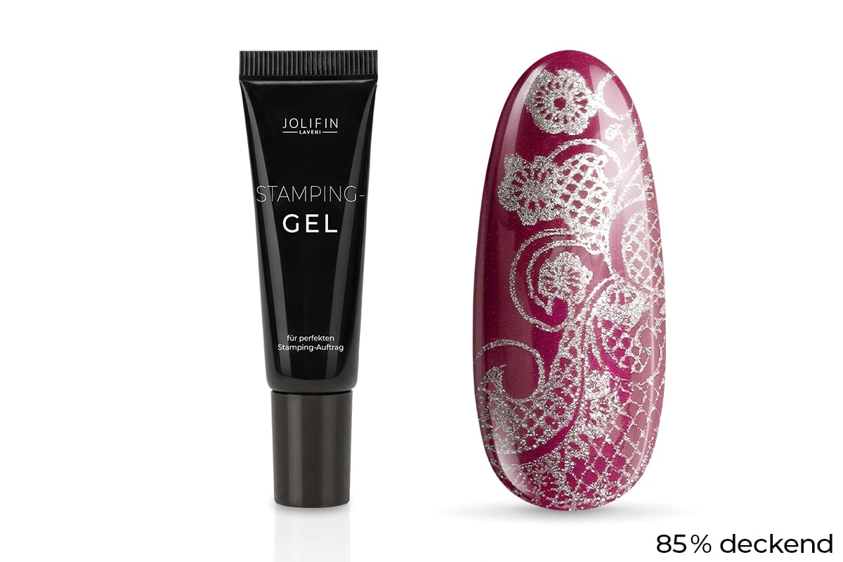 Jolifin LAVENI Stamping Gel - white pearl 8ml