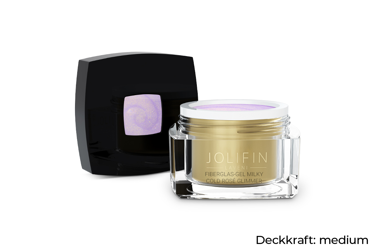 Jolifin LAVENI - Fibreglass-Gel milky cold-rosé Glimmer 5ml