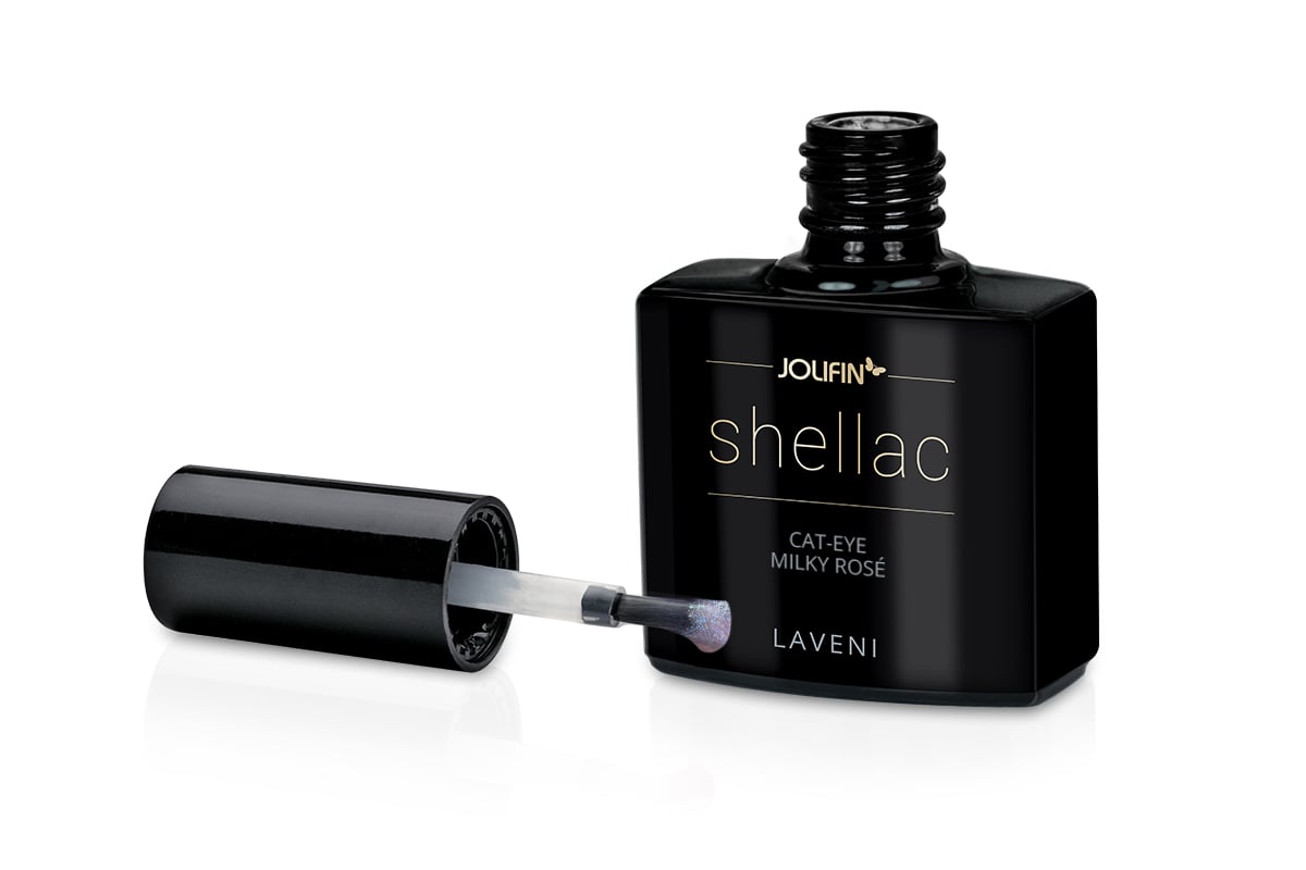 Jolifin LAVENI Shellac - Cat-Eye milky rosé 10ml