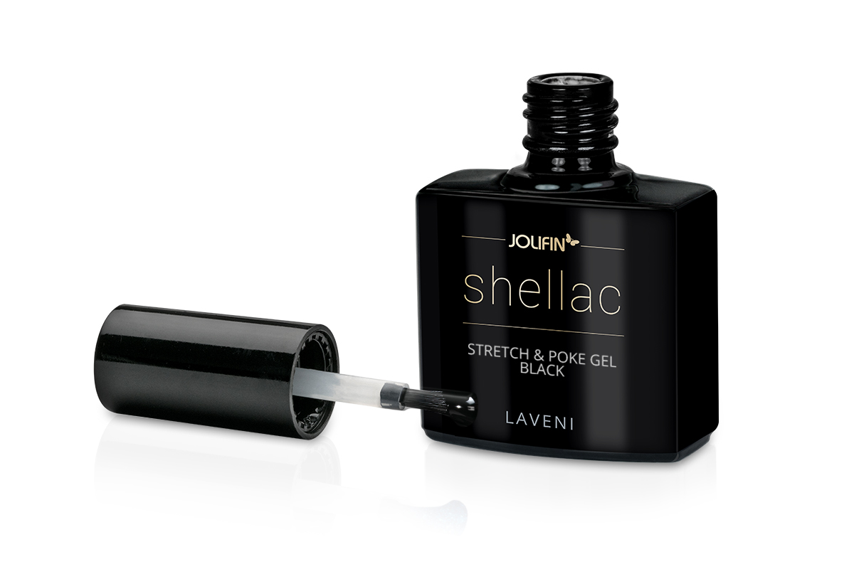 Jolifin LAVENI Shellac - Stretch & Poke Gel black 10ml