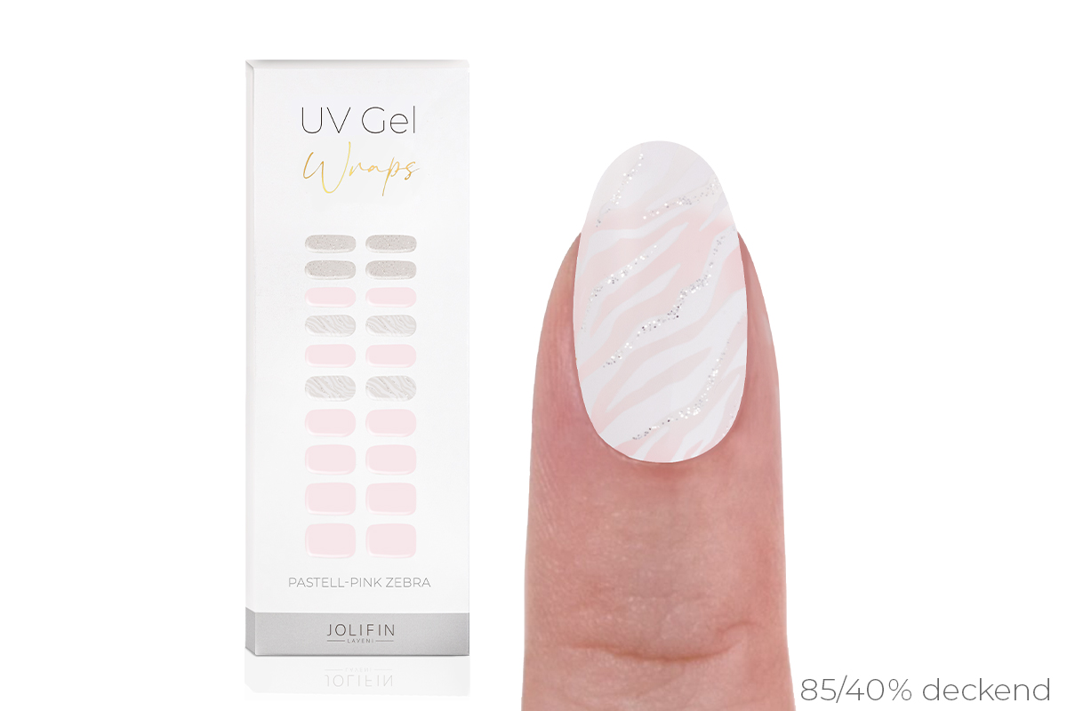 Jolifin LAVENI UV Gel-Wraps - pastell-pink zebra