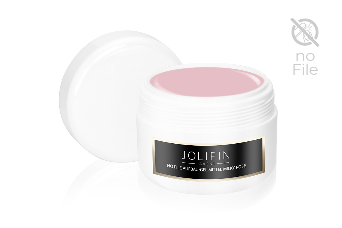 Jolifin LAVENI Refill - No File Aufbau-Gel mittel milky rosé 250ml