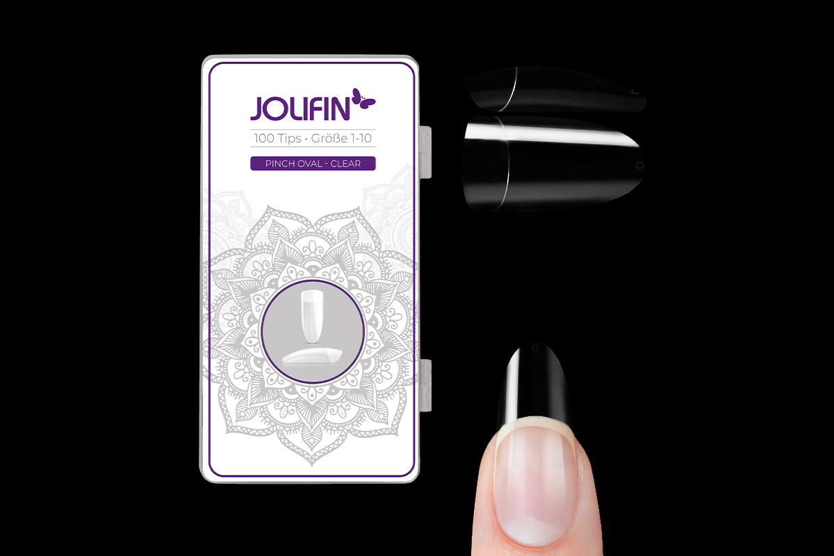 Jolifin 100 tip box oval - clear