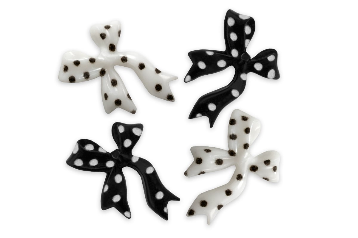 Jolifin Overlay - Schleife Polka Dots weiß & schwarz