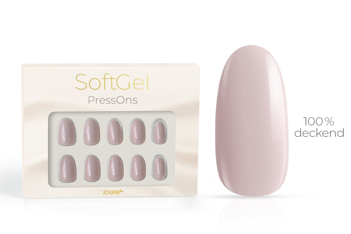 Jolifin SoftGel PressOns - short round - nude-brown