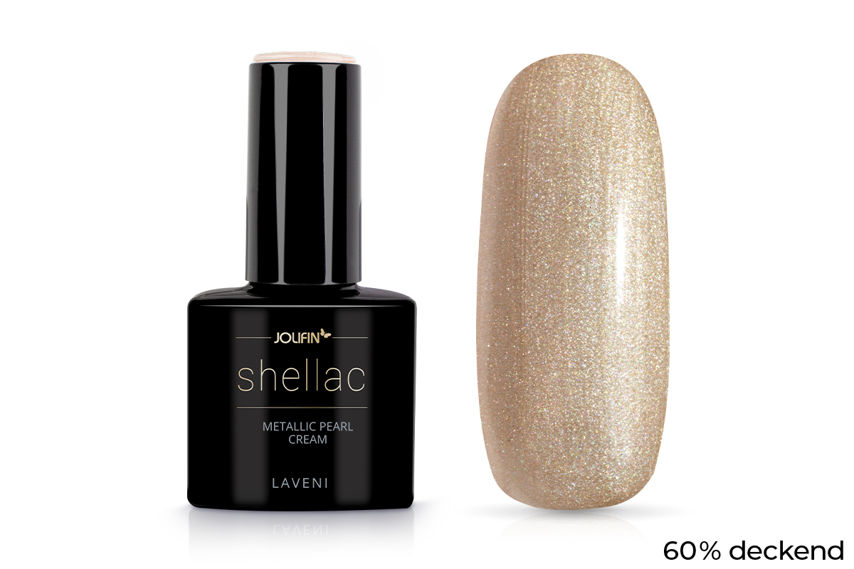 Jolifin LAVENI Shellac - metallic pearl cream 10ml